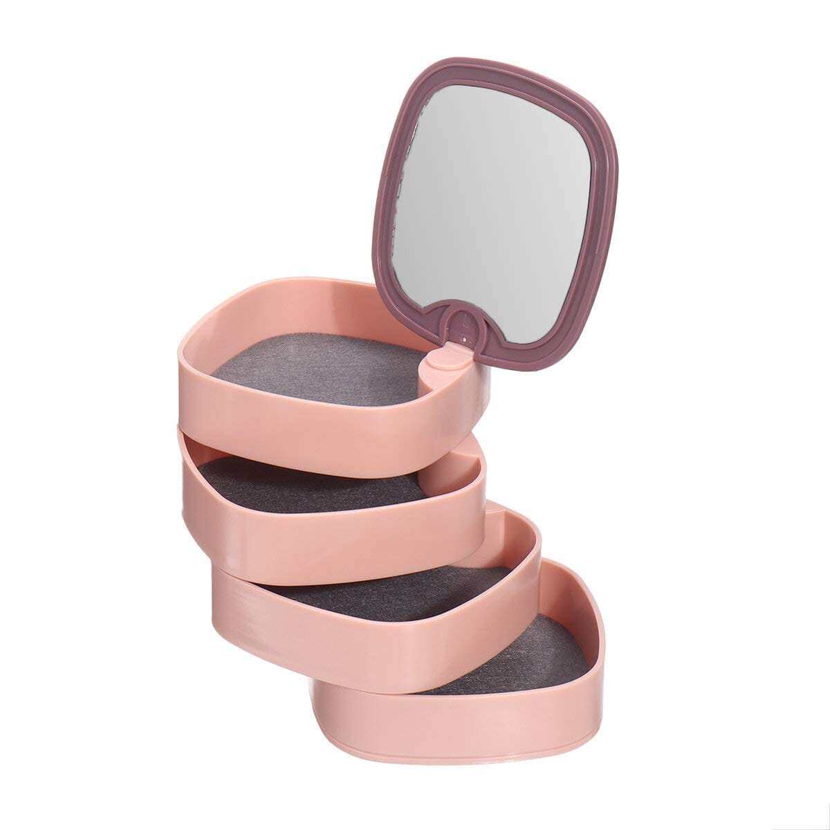4-Layer 360 Degree Rotating Square Jewellery Organizer Box